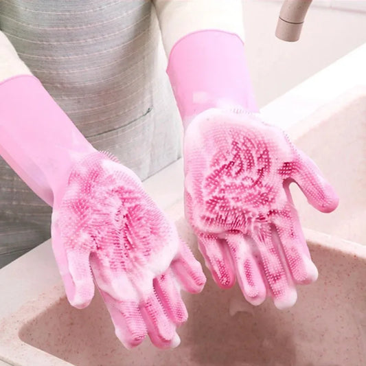🧤 MagicScrub™ – Luvas de Silicone Multifuncionais